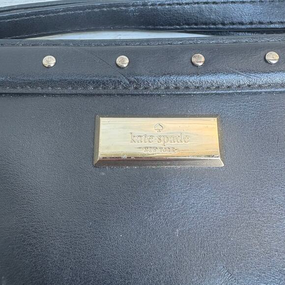 Kate Spade Helena Street Yulie Studded Wallet Wristlet Clutch Black Leather Moto - Picture 5 of 13
